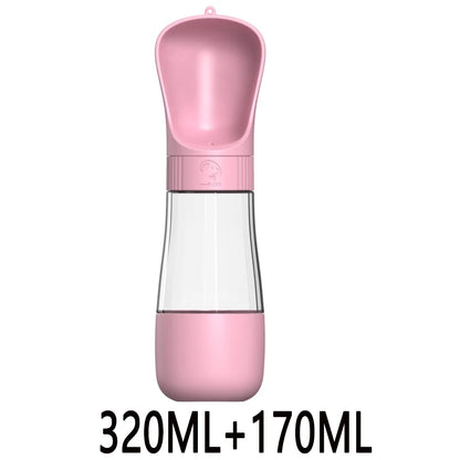 Twist-Open Portable Dog Water Bottle | Travel Pet Drinking & Feeding Cup with Food Bowl for Outdoor Walking