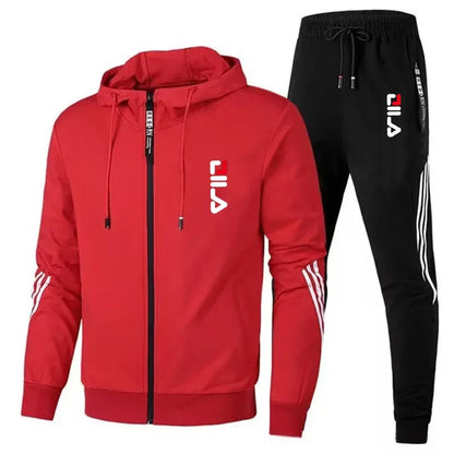 Men's sportswear set for spring and autumn 2025: sporty casual jacket + sport pants, jogging fashion and stylish sport outfit