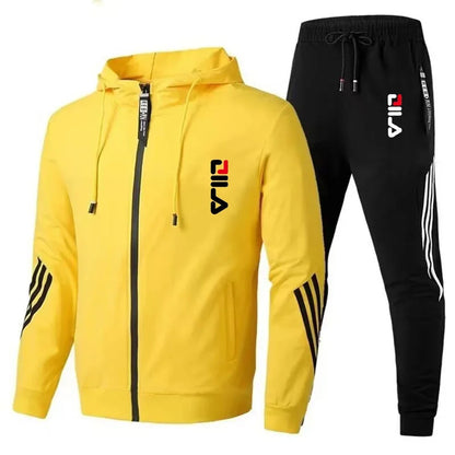 Men's sportswear set for spring and autumn 2025: sporty casual jacket + sport pants, jogging fashion and stylish sport outfit