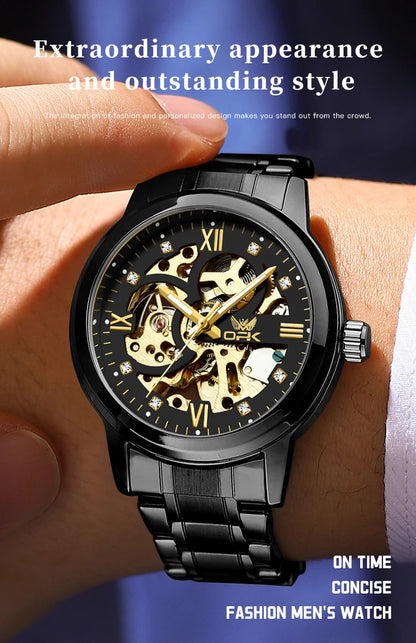 OPK 8165 Mens Watch Original Fashion Brand Luxury Watch Hollowing Watches For Men Waterproof Automatic Watch Mens Gifts Freebie