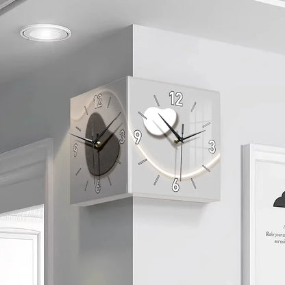 Luxury LED Wall Clock | Modern Luminous Silent Electronic Corner Clock for Living Room Home Decoration