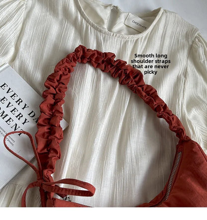 Soft Design Cloth Small Shopper Shopping Underarm Bags Lady Shoulder Bag for Women 2024 Trend Fashion Y2K Handbags сумка