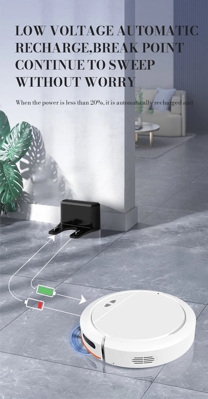 Intelligent Sweeping Robot Large Water Tank Mobile App Remote Control Planning And Cleaning Line Low Noise 2000 Pa Large Suction