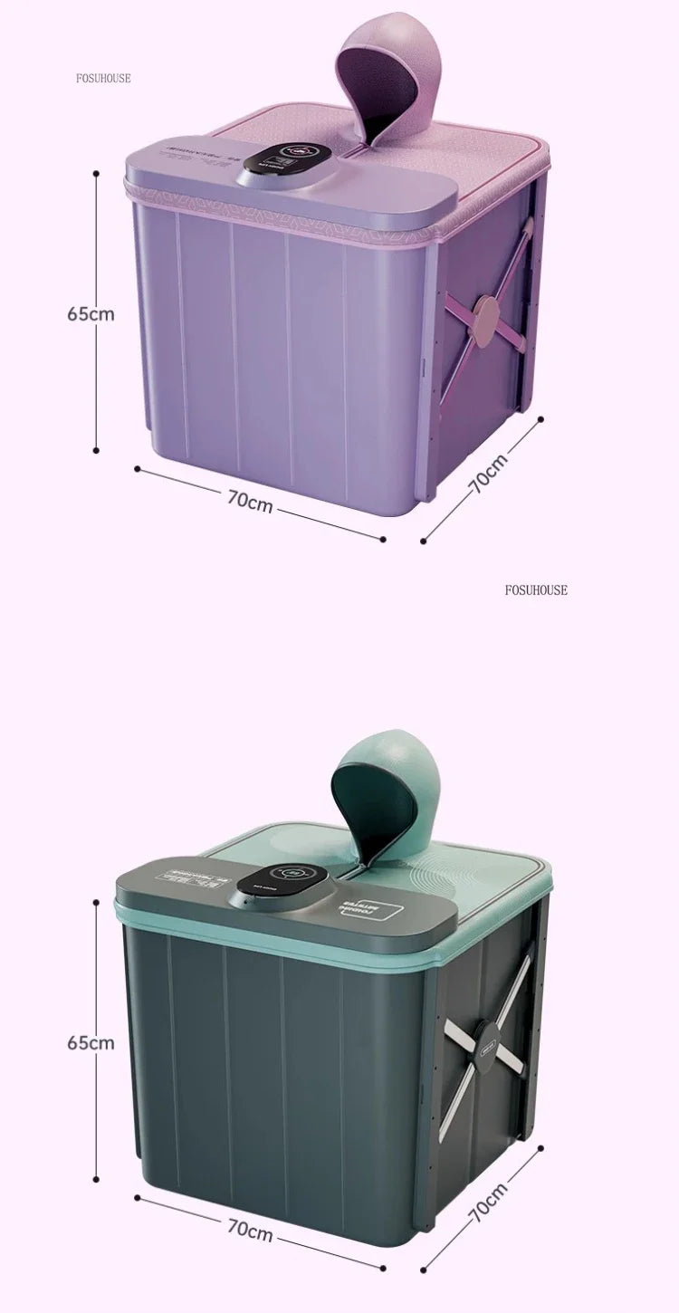 Villa Automatic Heating Folding Bath Bucket Full Body Sweat Steam Bath Barrel Constant Temperature Thickening Portable Bathtub H