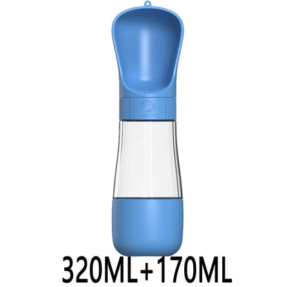 Twist-Open Portable Dog Water Bottle | Travel Pet Drinking & Feeding Cup with Food Bowl for Outdoor Walking