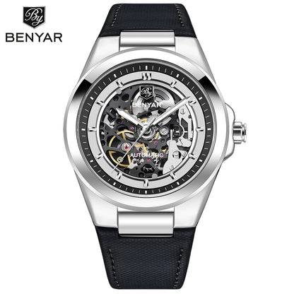 BENMYAR 2024 new BY-520742mm hollow luminous dial 50 meter waterproof fashionable luxury men's mechanical watch