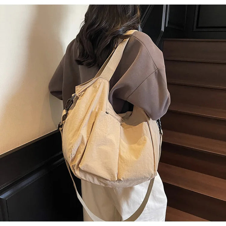 Summer New Large Capacity Crossbody Bag Nylon Fashionable Single Shoulder Handbag Women's Casual Tote Bag
