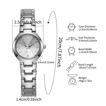 Luxury Women Watches Fashion Small Dial Quartz Watch Ladies Calendar Wristwatches Reloj Mujer（Without Box）