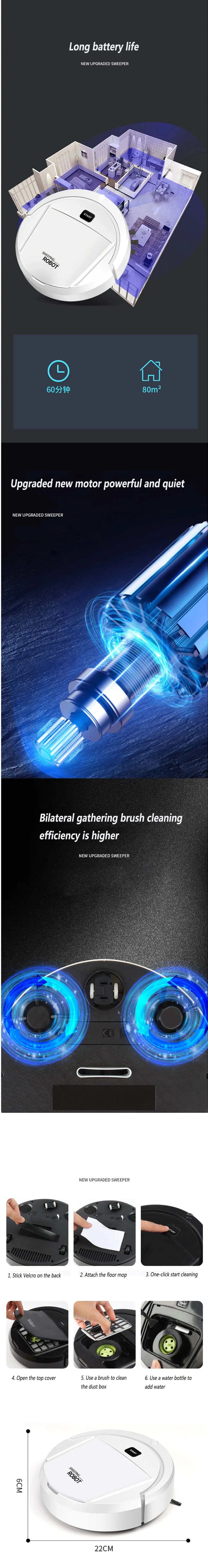 Smart Automatic Robot Vacuum Cleaner | 2-in-1 Wet & Dry Intelligent Floor Cleaning Machine for Home