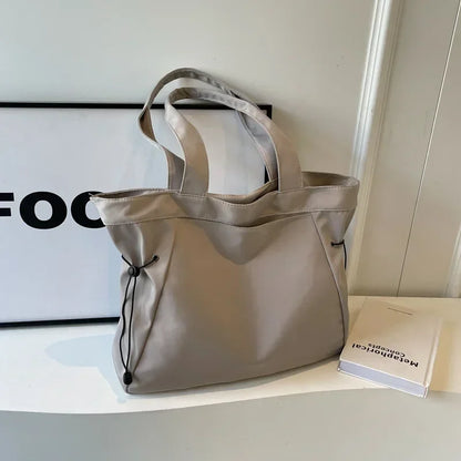 Casual Fashion Large Capacity Tote Bag Simple Travel Bag Women Large Shoulder Bag Aesthetic Handbags Drawstring Tote Handbag