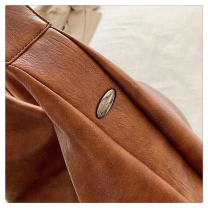 Big Black Shoulder Bags for Women Large Hobo Shopper Bag Solid Color Quality Soft Leather Crossbody Handbag Lady Travel Tote Bag