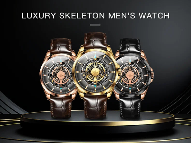 OUPINKE 3206 Mens Watches  Automatic Mechanical Wristwatch For Man Stainless Steel Waterproof Luminous Sapphire Luxury Original