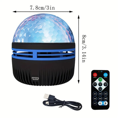 USB Galaxy Projector Aurora Night Light | 360° Rotating RGB Star Light with Remote Control for Bedroom & Home Theater Decor