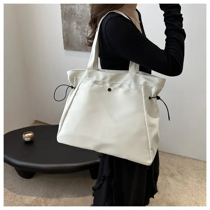 Casual Fashion Large Capacity Tote Bag Simple Travel Bag Women Large Shoulder Bag Aesthetic Handbags Drawstring Tote Handbag