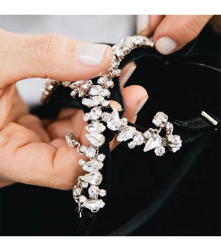 Black High Heels Women's Stiletto Heels Celebrity Style 2024 New Versatile Slotted Buckle Rhinestone Open Toe Round Toe Sandals