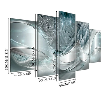 5Pcs Modern Landscape Canvas Wall Art | Exquisite Home Decoration Painting for Living Room & Bedroom