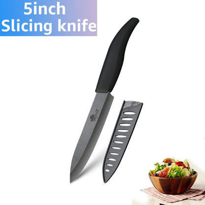 Ceramic Fruit Knife for Kitchen 3 4 5 6 inch Chef Knife with Sheath Utility Slicing Cooking Tool for Vegetable Rustproof Zirconi