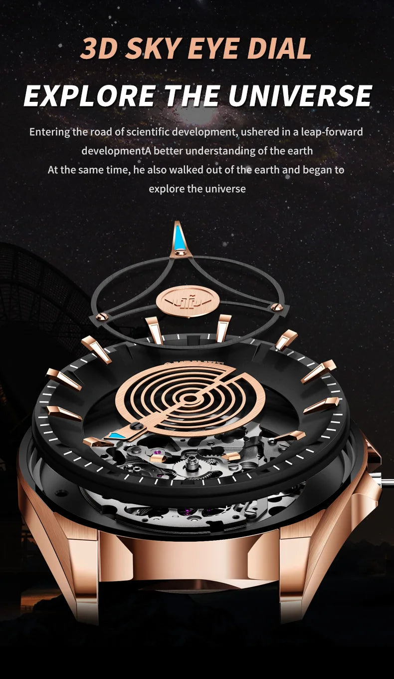 OUPINKE 3206 Mens Watches  Automatic Mechanical Wristwatch For Man Stainless Steel Waterproof Luminous Sapphire Luxury Original