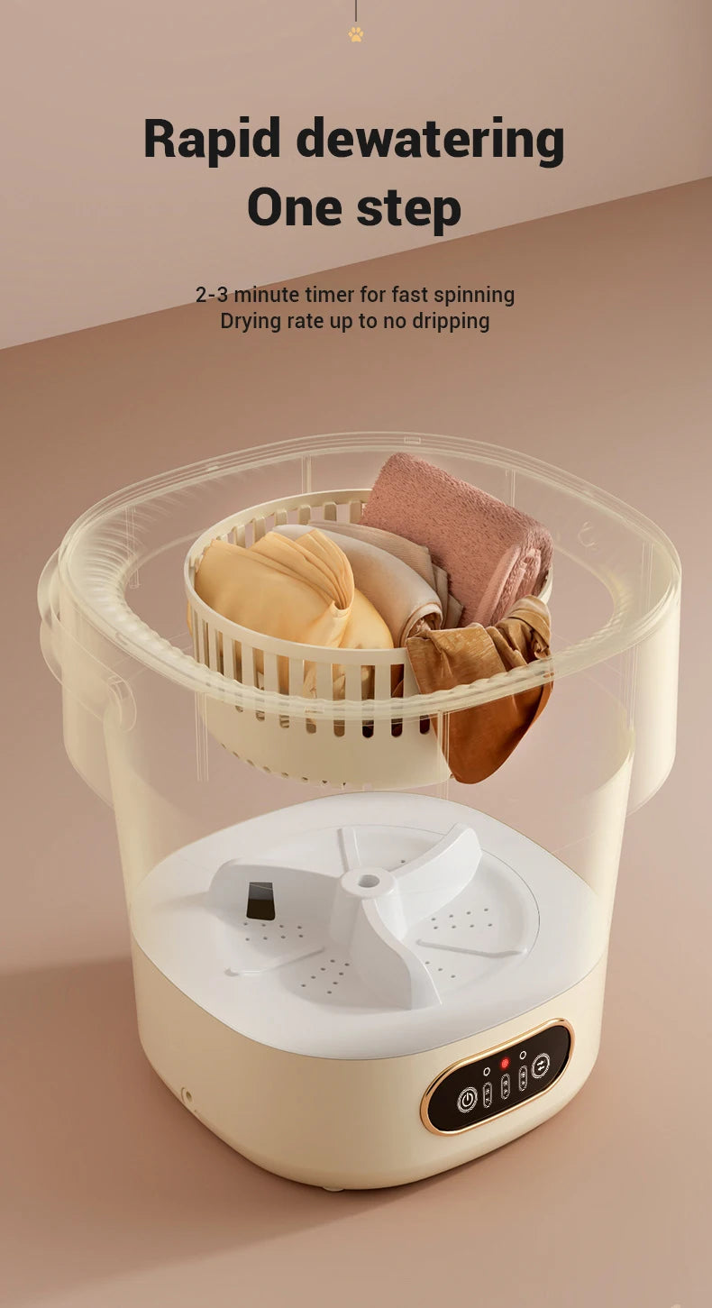 13L Portable Foldable Washing Machine with Spin Dryer for Socks Underwear Panties Washer Home Large Capacity Washing Machine