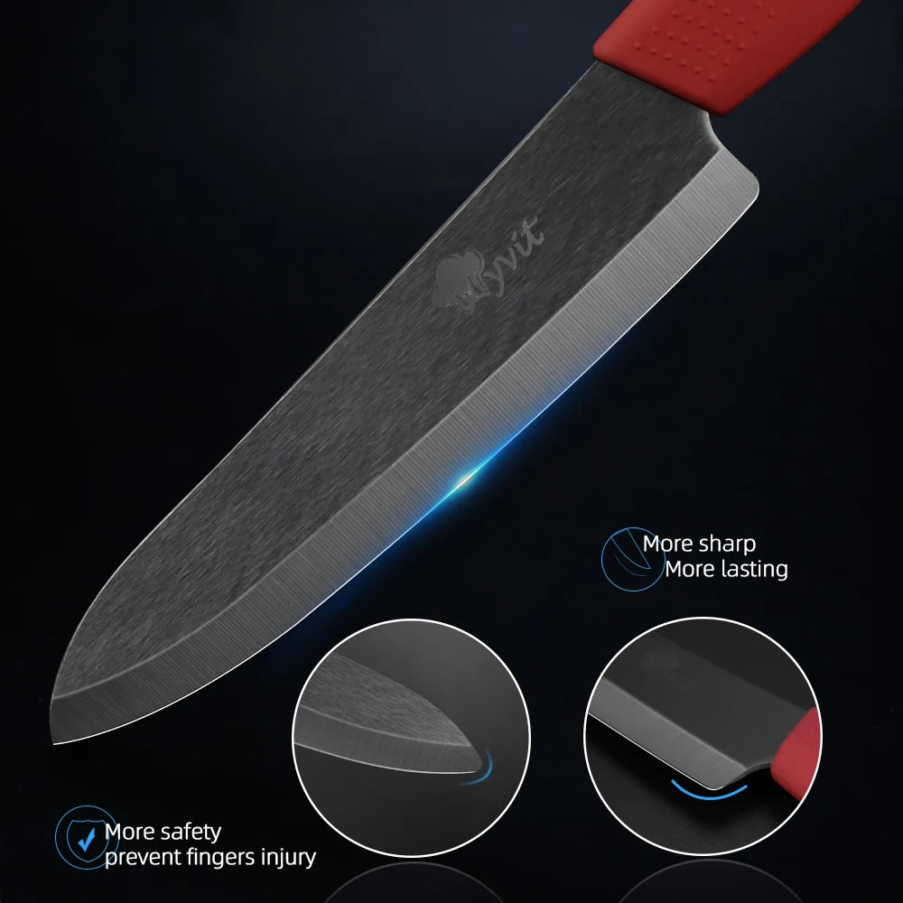 Ceramic Fruit Knife for Kitchen 3 4 5 6 inch Chef Knife with Sheath Utility Slicing Cooking Tool for Vegetable Rustproof Zirconi