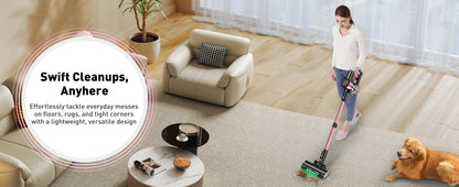 Cordless 10-in-1 Powerful Stick Vacuum Cleaner | 40Kpa 500W Rechargeable Vacuum for Home, Pet Hair & Carpet Cleaning