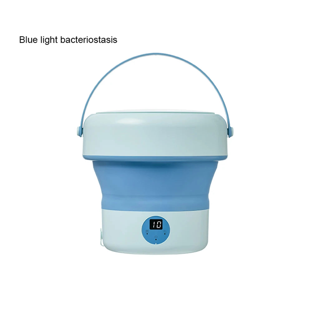 6L/11L Foldable Portable Washing Machine with Spin Dryer | Ultrasonic Mini Washer for Clothes, Underwear & Travel Use