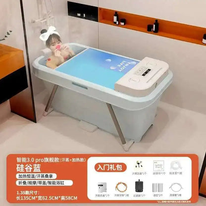 Automatic Foldable Spa Bathtub Heating Sweat Steaming Bathtub Comfortable Home Portable Bucket Adult Full Body Bath Bucket T