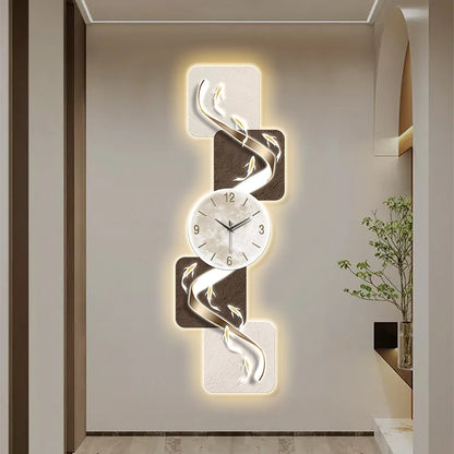 Modern Nine Fish LED Wall Clock | Artistic Silent Mural Clock with Luminous Design for Living Room & Home Decoration