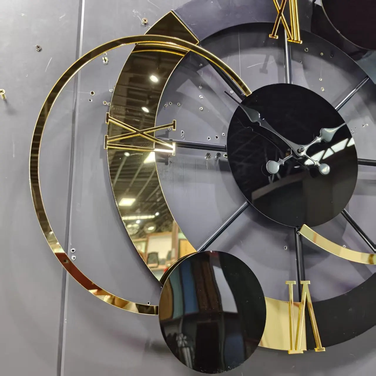 65x60 New Large Metal Frame Wall Clock 2025 Minimalist Modern Needle Art Black Home Decor Watch From Manufacturer