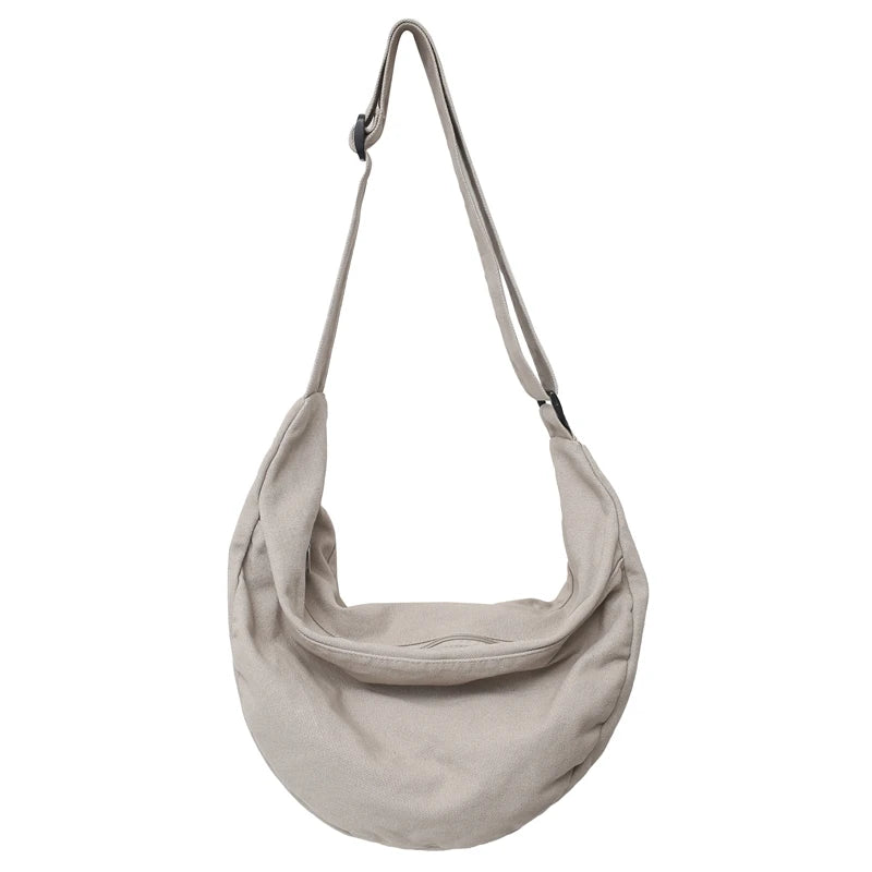 Solid Color Canvas Female Crossbody Bags For Women Large Capacity Shopping Messenger Bag Student Shoulder Bag Unisex School Bag