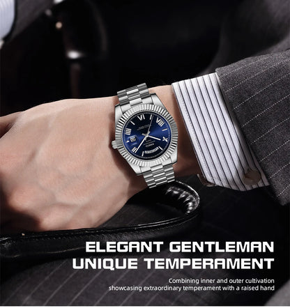 NIBOSI New Men Watch Brand Luxury Fashion Quartz Wristwatch Male Stainless Steel Waterproof Calendar Business Watches For Men