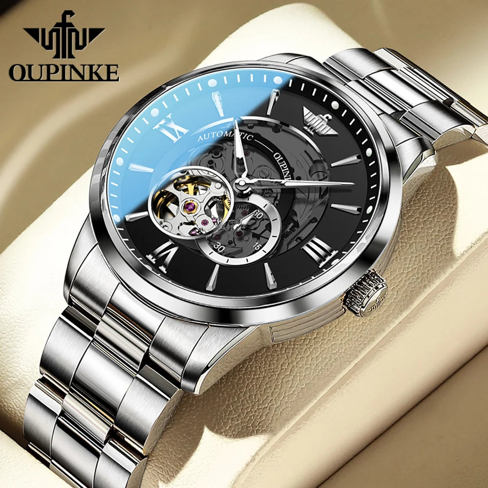OUPINKE TOP Brand Japanese Imported Automatic Movement Watch for Men Waterproof Timing code Luxury Roman Scale Wristwatches