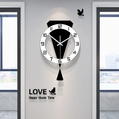 Luxury Swinging Wall Clock | Silent Pendulum Wall Hanging Clock for Living Room, Restaurant & Home Decoration