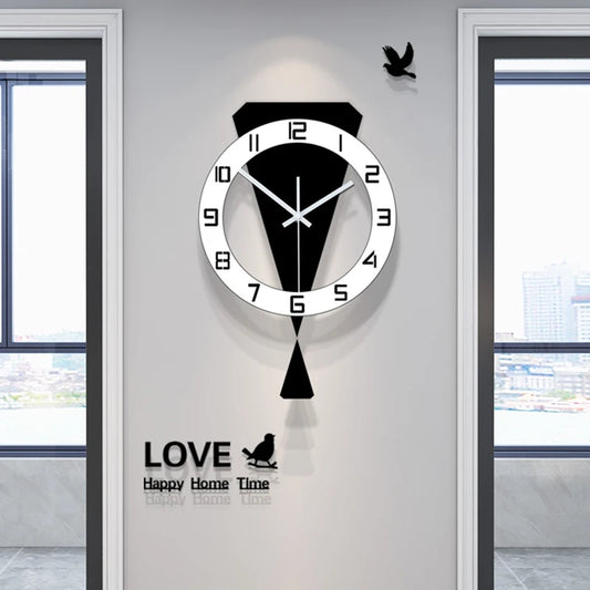 Luxury Swinging Wall Clock | Silent Pendulum Wall Hanging Clock for Living Room, Restaurant & Home Decoration