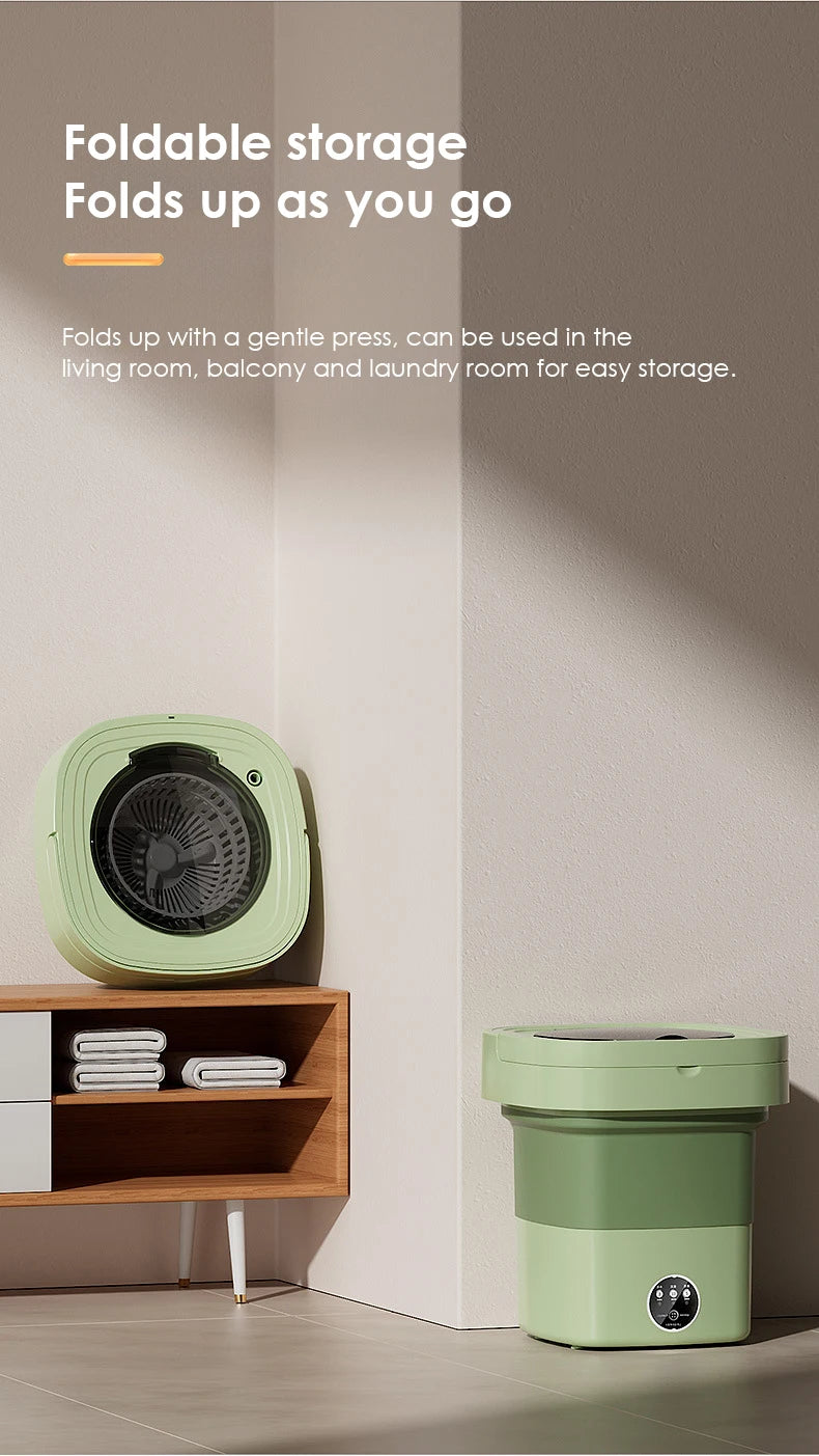 13L Portable Foldable Washing Machine with Spin Dryer for Socks Underwear Panties Washer Home Large Capacity Washing Machine