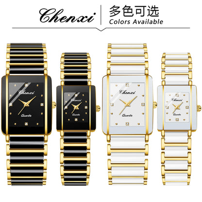 CHENXI 104A Waterproof Top Brand Luxury couple watches Watch for Women Men With Simulated-Ceramics Strap relojes para damas