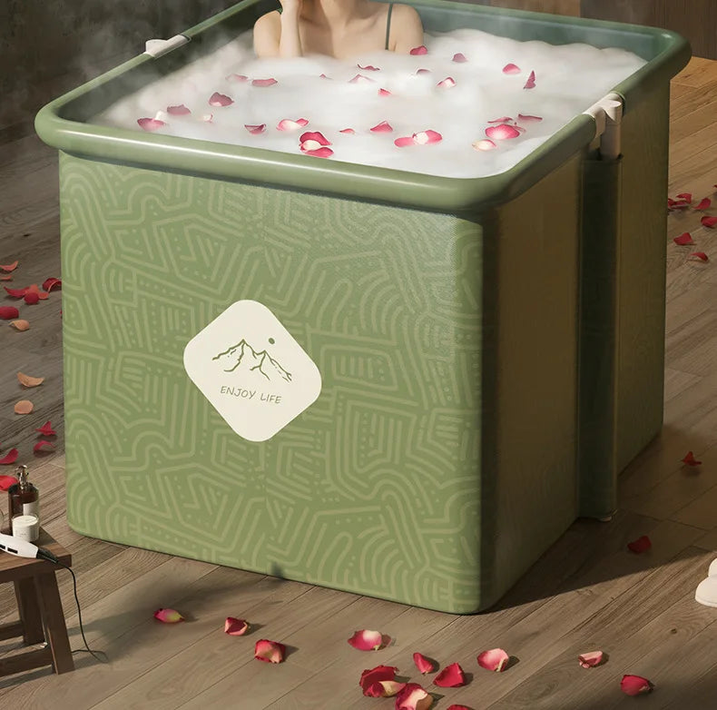 Household Children's Bath Bucket Adult Home Life Double Foldable Bath Bucket Thickened Free Installation Bathtub