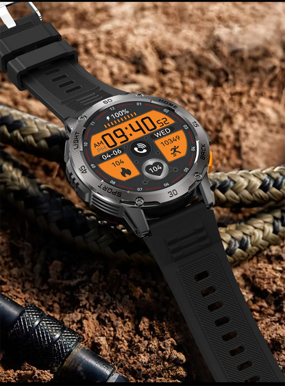 5ATM LED Flashlight Smart Watch Men 100+ Sports Modes Health Monitor Man Watches Bluetooth Call Men Smartwatches For Android ios