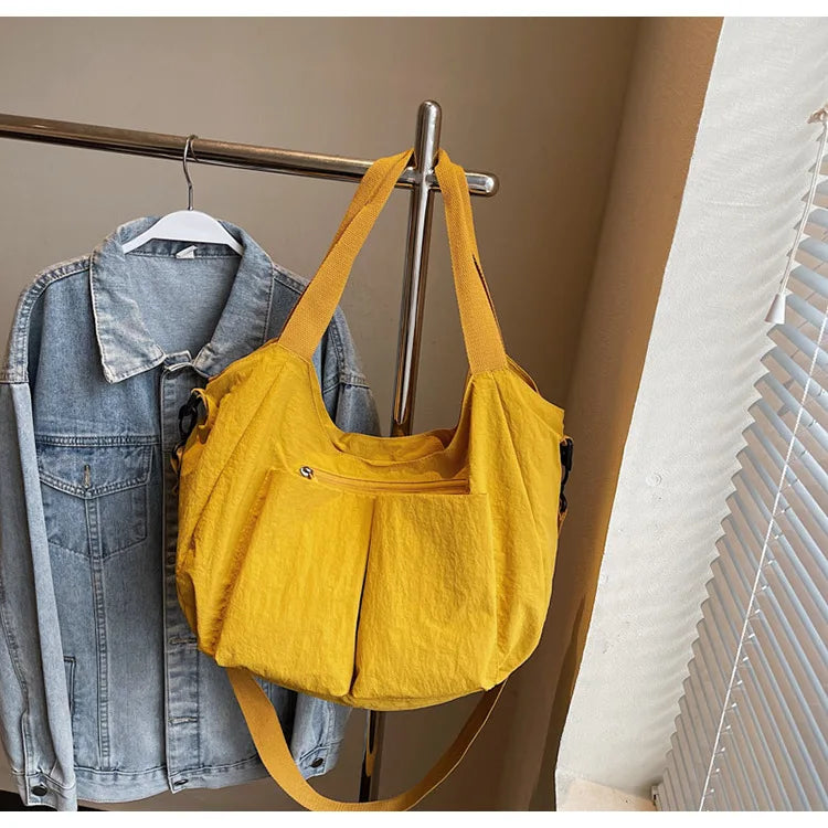 Summer New Large Capacity Crossbody Bag Nylon Fashionable Single Shoulder Handbag Women's Casual Tote Bag