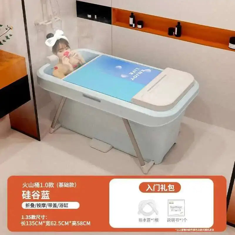 Automatic Foldable Spa Bathtub Heating Sweat Steaming Bathtub Comfortable Home Portable Bucket Adult Full Body Bath Bucket T