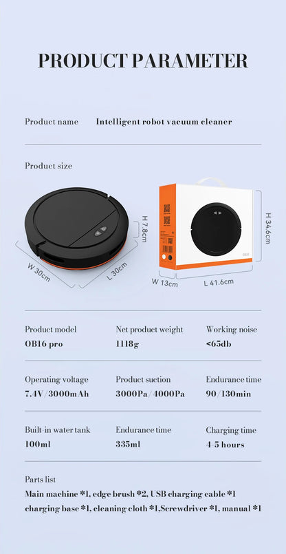 Intelligent Sweeping Robot Large Water Tank Mobile App Remote Control Planning And Cleaning Line Low Noise 2000 Pa Large Suction