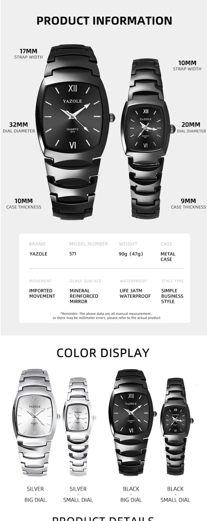 UTHAI Men's Watch Light Luxury Tungsten Steel Glow Waterproof Clock Couple Watches Women's Fashion Quartz Wristwatches Gift