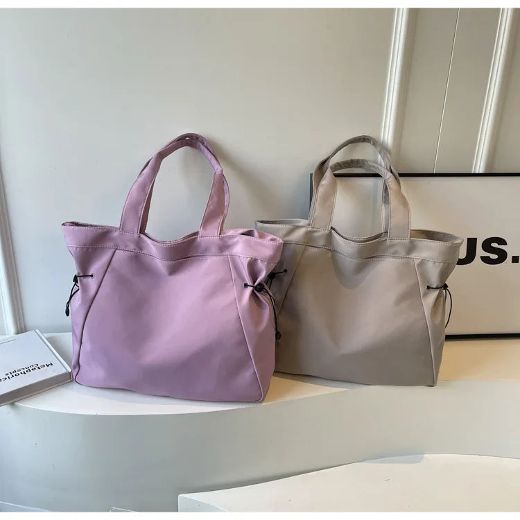Casual Fashion Large Capacity Tote Bag Simple Travel Bag Women Large Shoulder Bag Aesthetic Handbags Drawstring Tote Handbag