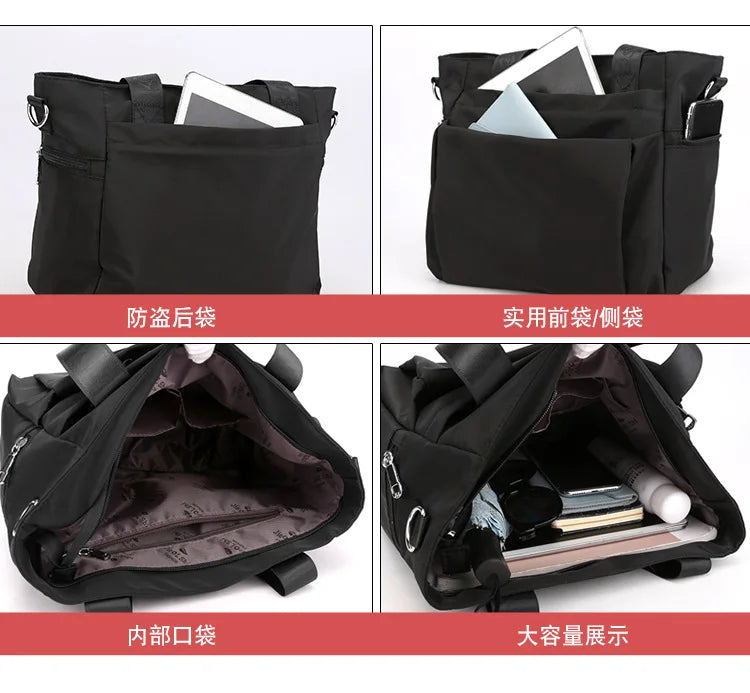 Simple and Fashionable Ladies Tote Bag Large-capacity Women's Lightweight Shoulder Bag Trendy Casual Hand-held Messenger Bag