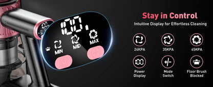 Cordless 10-in-1 Powerful Stick Vacuum Cleaner | 40Kpa 500W Rechargeable Vacuum for Home, Pet Hair & Carpet Cleaning