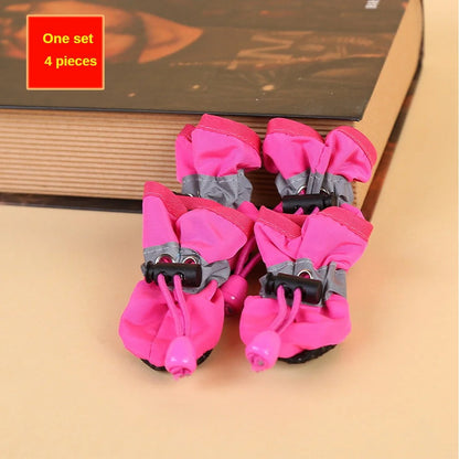 4PCS Water-Resistant Dog Shoes | Outdoor Rain Boots for Small Dogs – Protect Paws & Keep Them Dry