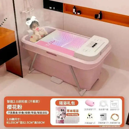Automatic Foldable Spa Bathtub Heating Sweat Steaming Bathtub Comfortable Home Portable Bucket Adult Full Body Bath Bucket T