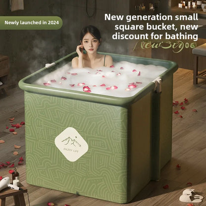 Household Children's Bath Bucket Adult Home Life Double Foldable Bath Bucket Thickened Free Installation Bathtub