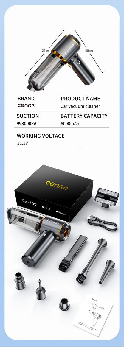 CENRR 998000PA Car Vacuum Cleaner Strong Suction Cordless Wireless Cleaner Handheld Portable Vacuum Cleaner Cleaning Machine