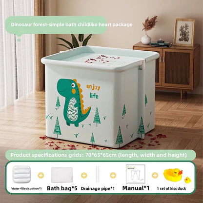 Household Children's Bath Bucket Adult Home Life Double Foldable Bath Bucket Thickened Free Installation Bathtub